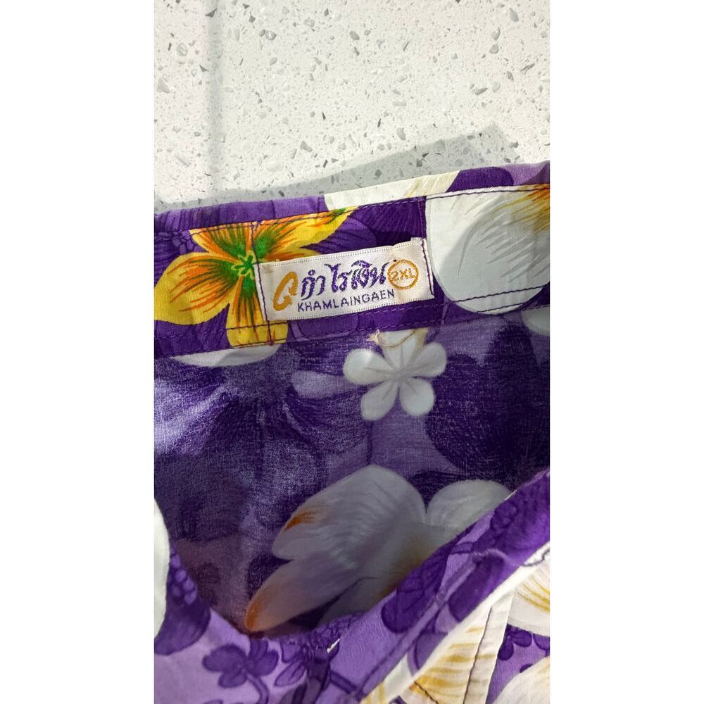 Khamlaingaen Thai Hawaiian Shirt Exotic Purple Size XXL - Picture 3 of 5